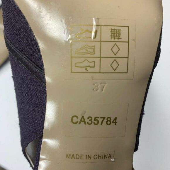 Jacques Vert Dark Purple Pointed Toe Slingback Kitten Heels Shoes - Picture 10 of 10